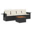 Ensemble de canapé de jardin Vidaxl noir, blanc crème