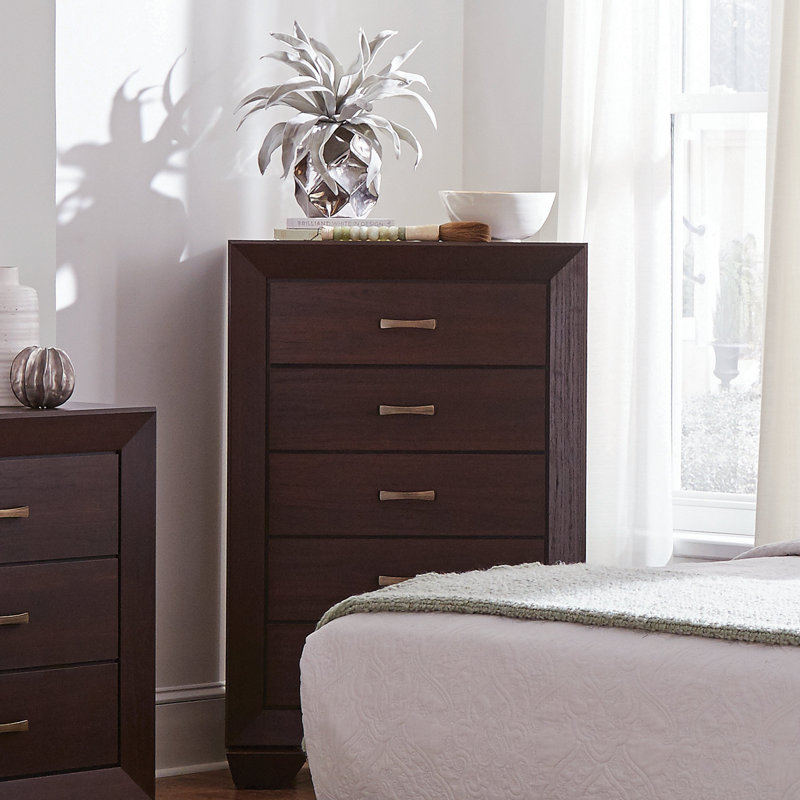 Commode 5 tiroirs Brookes, Cacao foncé
