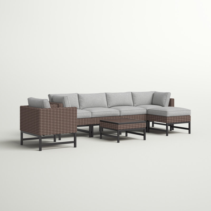 Ensemble de conversation modulaire avec coussins 7 pièces Hesse