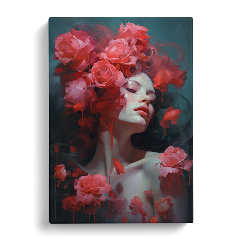 Rose Modern No.2 - Wrapped Canvas, 76cm H x 50cm W x 3cm D