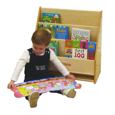 3 Compartment Manufactured Wood Book Display