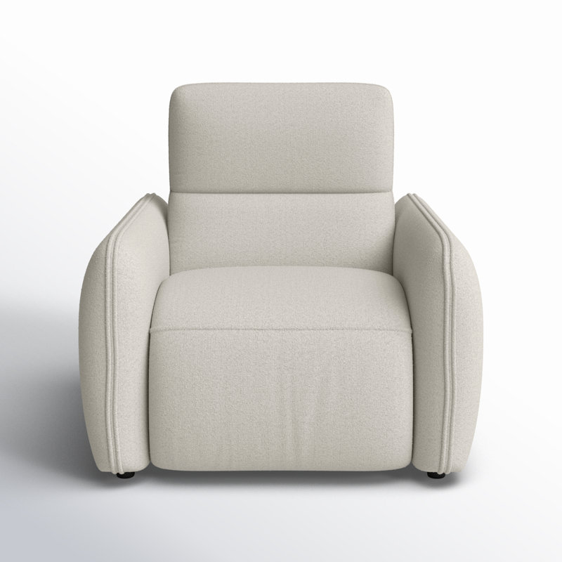 Fauteuil inclinable rembourré Pompeo, Natté blanc chaud