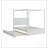 Modern Queen Size Canopy Platform Bed with Trundle and Three Storage Drawers,4-Post Solid Wood Bed Frame with Headboard,No Box Spring Needed,White