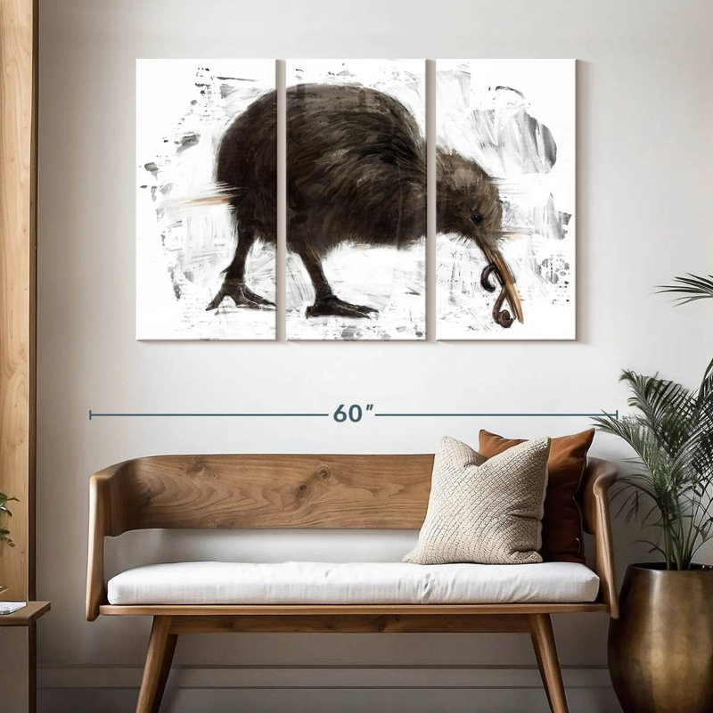 Kiwi With Worm, 32" H x 50" W