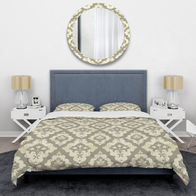 Ensemble de housse de couette moderne beige à motif quadrilobe IV