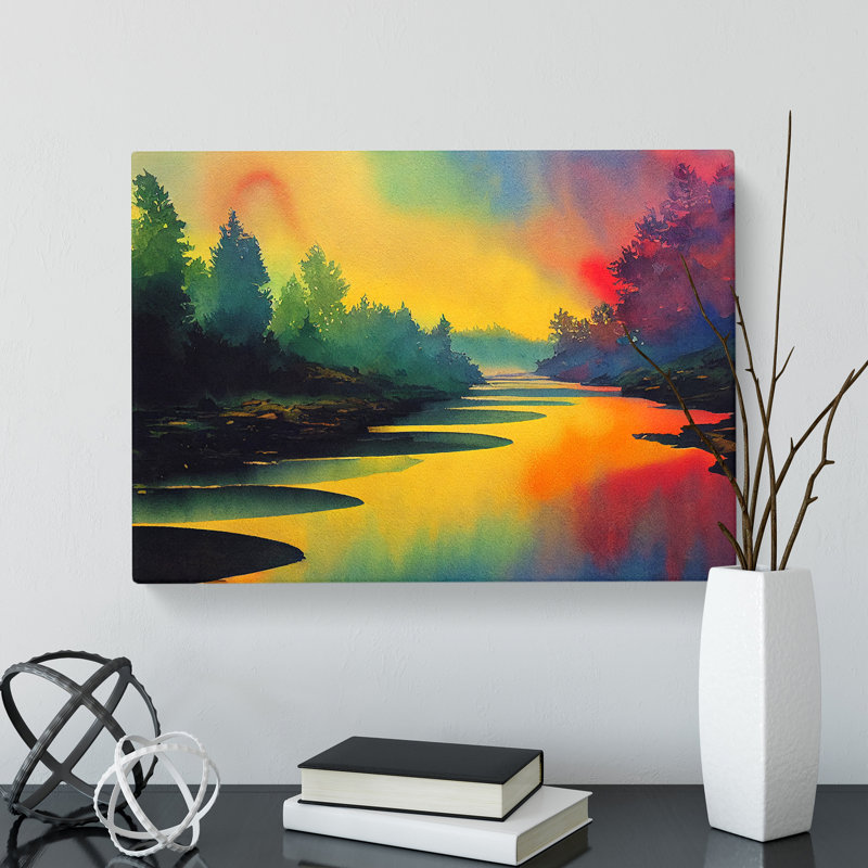 Colourful Forest Stream Vol.1 - Wrapped Canvas, 35cm H x 50cm W x 3cm D