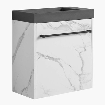 Meuble-lavabo simple 19,7 po avec plateau en résine Alyxandria
