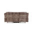 Canapé inclinable en velours chocolat deux tons Zubaida avec port USB et table rabattable