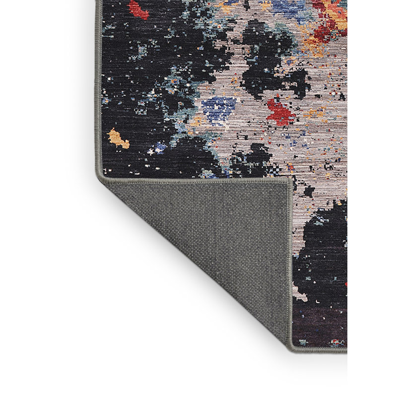 Tapis oriental rouge / noir / bleu California, Rectangle 6 pi x 9 pi
