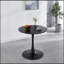 Table de salle à manger 31,5 "de style Mid-Century tulipe noire pour 2 à 4 personnes avec plateau rond en MDF, table de salle à manger à piédestal, table basse de loisirs-1545916862