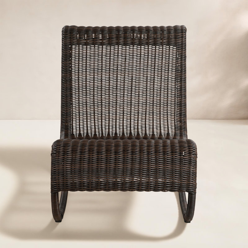 Chaise berçante d'extérieur en osier Antigua, Brun