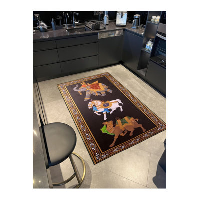 Tapis décoratif éléphant lavable à la machine