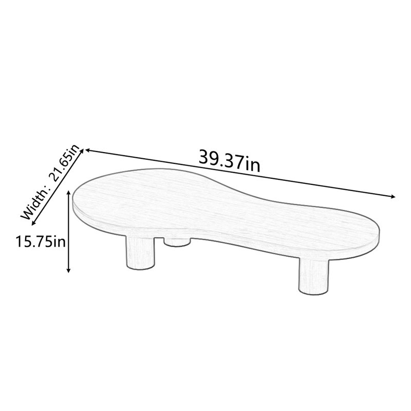 Table basse multifonctionnelle en bois massif, Noir, noir, noir, noir, H 15,75 po x L 39,37 po x l 21,65 po