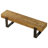 62.99" Solid Wood Dining Bench With Metal Legs, Rustic Kitchen Table Seating With Backless Design For Dining Room
