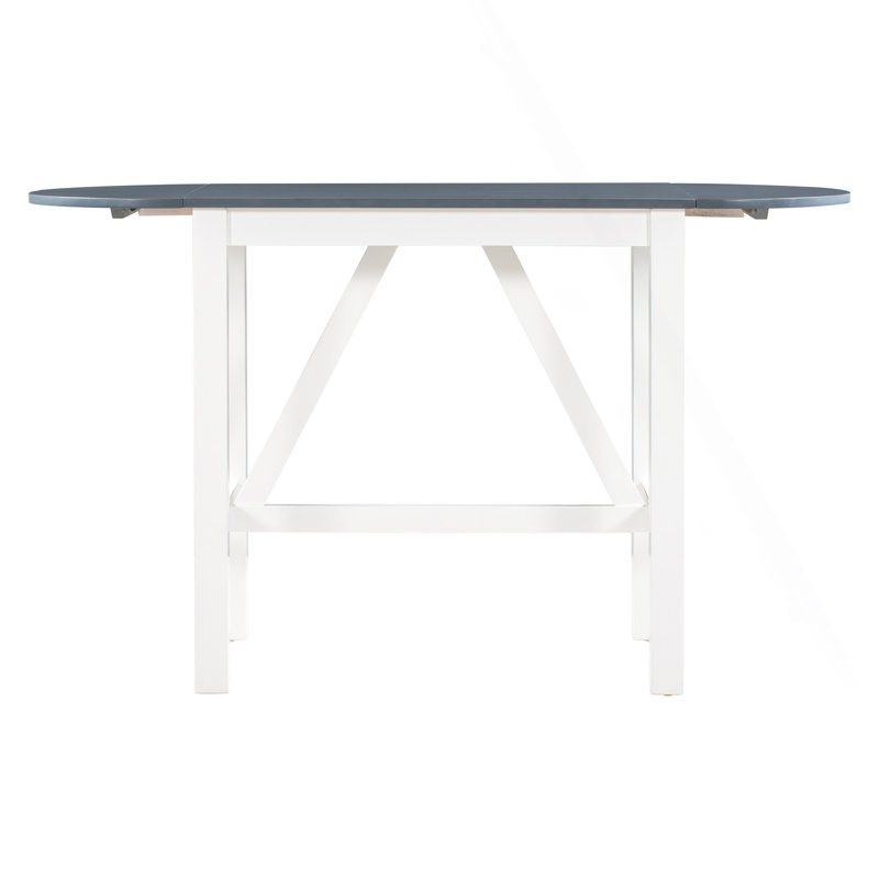Ensemble de table de salle à manger à hauteur de comptoir en bois 3 pièces avec 2 chaises rembourrées pour petite place, blanc