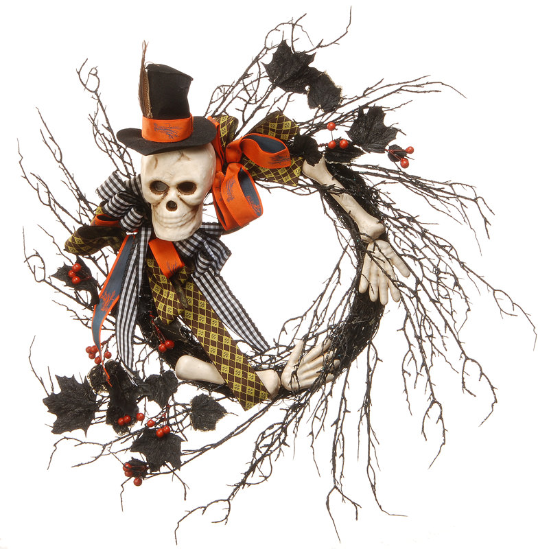 24 in. Halloween Skeleton Wreath