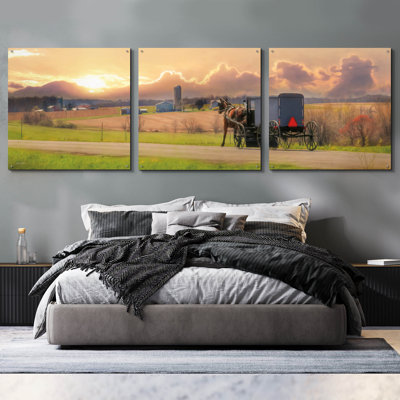 Ensemble de 3 pièces d'art mural en verre Epic Art