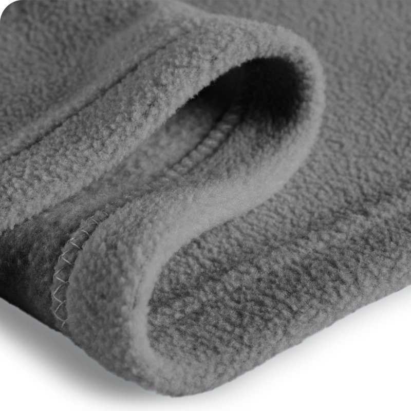 Heather Light Grey Reversible Polar Fleece Throw Blanket