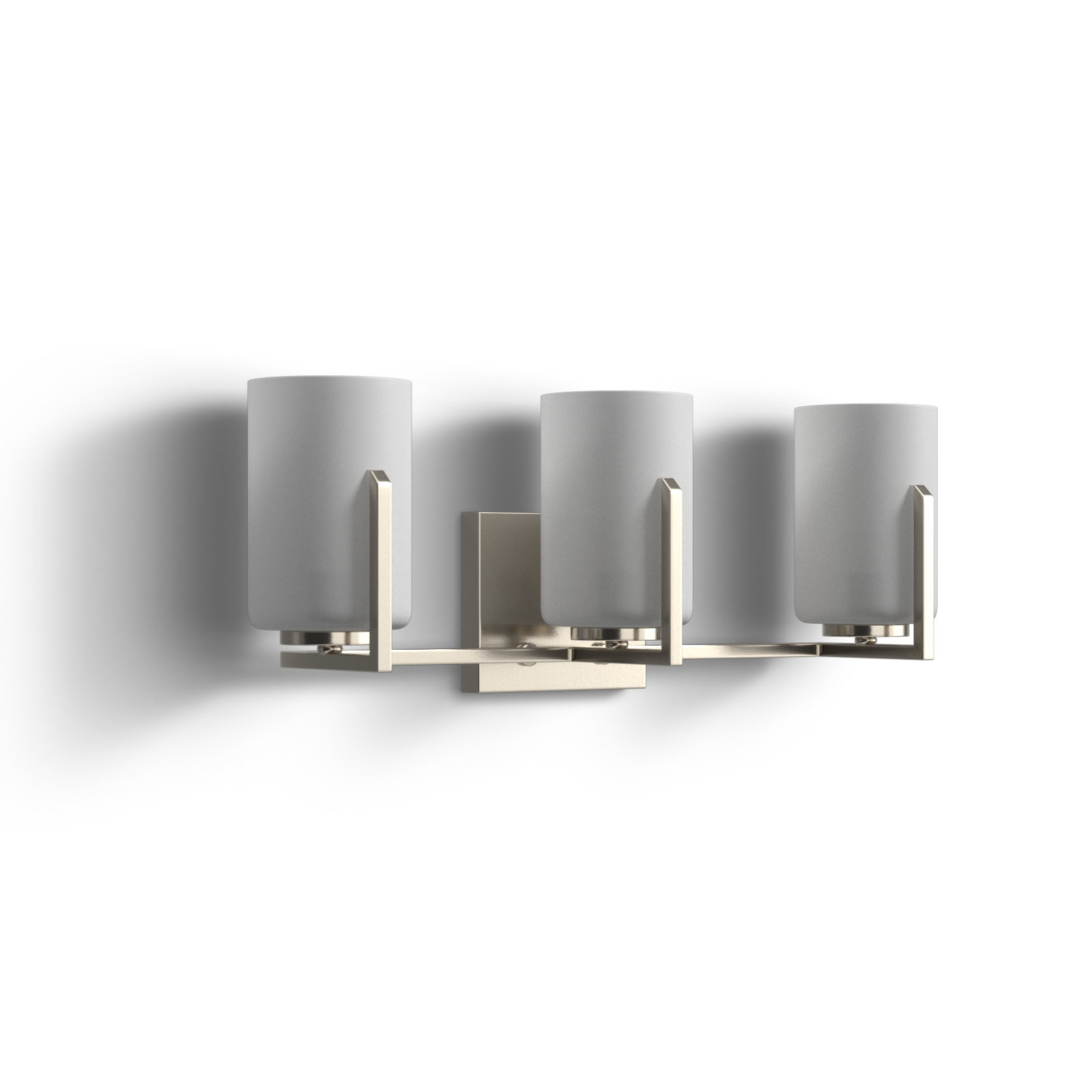 Roni 21.25" W Dimmable Steel Vanity Light, Satin Nickel, 3-Light