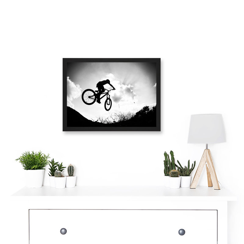 Sport BMX Bike Jump Bicycle Silhouette Offroad - Single Picture Frame Print