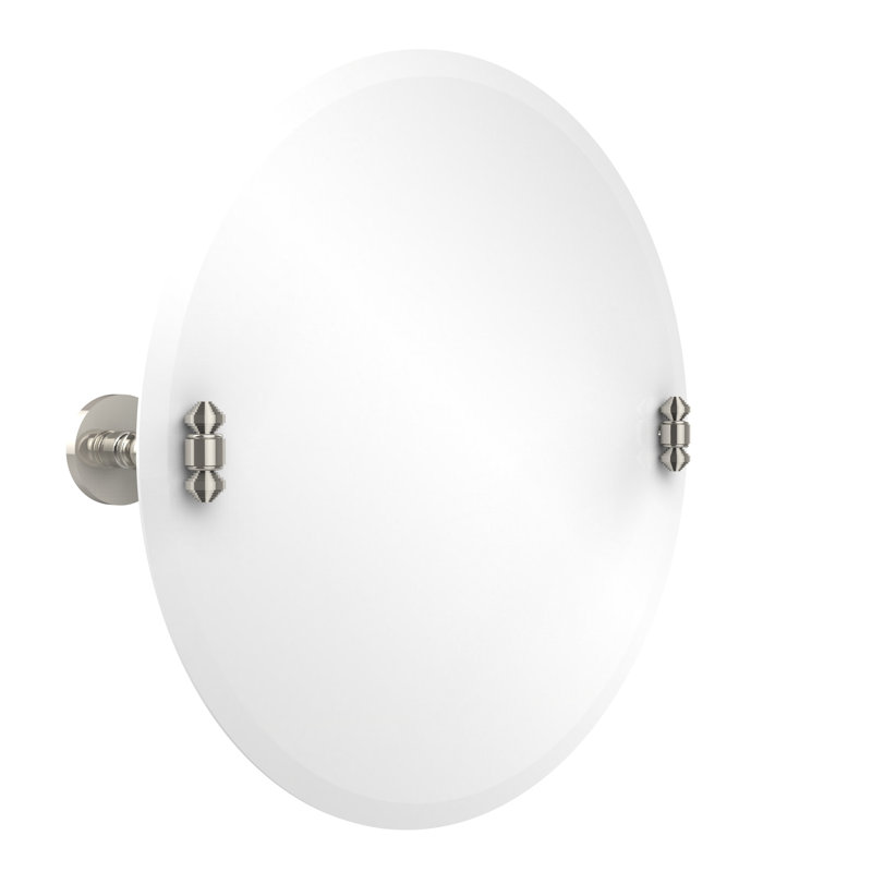 Miroir rond à inclinaison 22 po Gober, Nickel poli