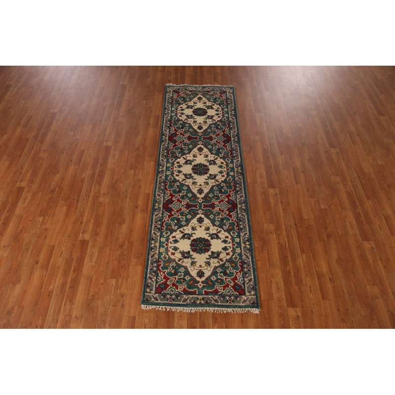 Tapis de couloir indien fait à la main 3 x 8 po