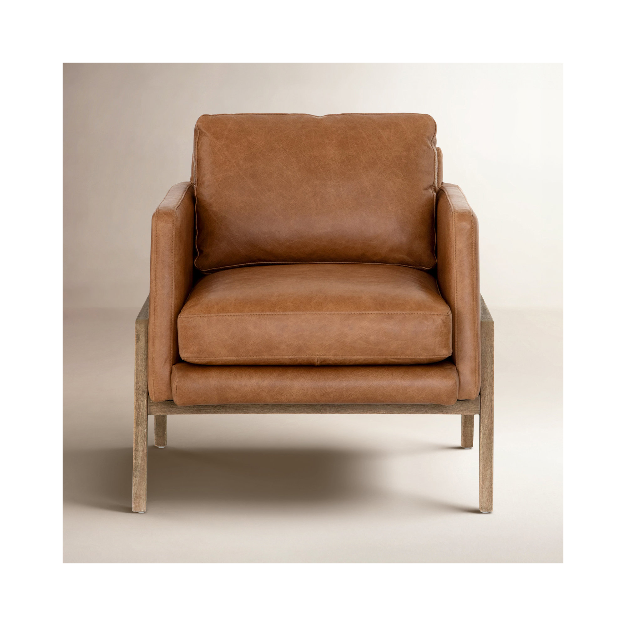 Bodie Genuine Leather Club Chair, Sonoma Butterscotch Top Grain Leather