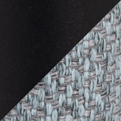 Tête de lit simple en métal noir et tissu bleu