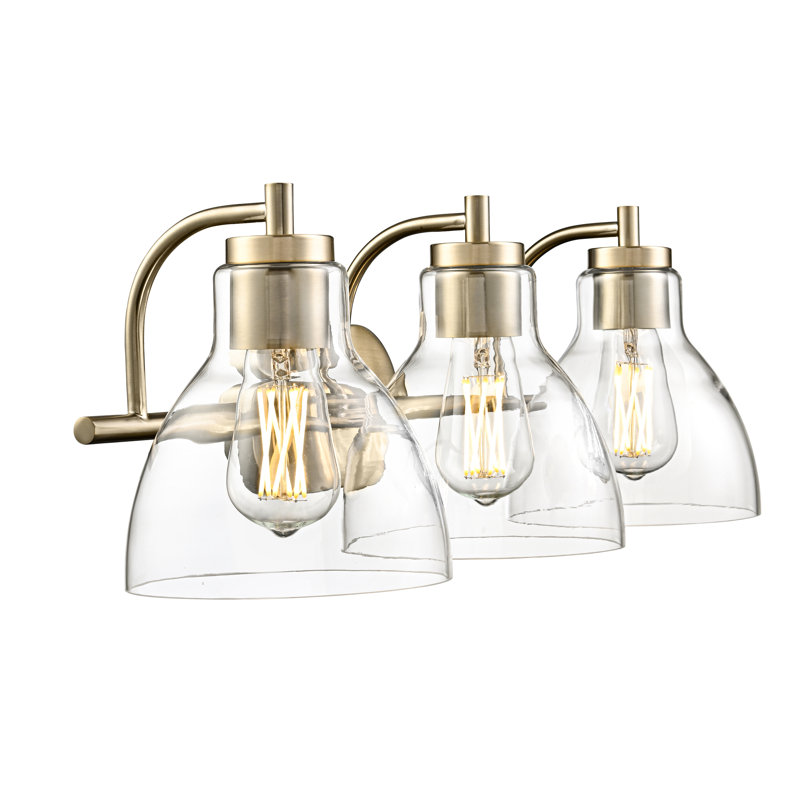 Knightsdale 25.25" 3-Light Vanity - Modern Gold, 25.25" Width, 3 Lights, Brushed Gold