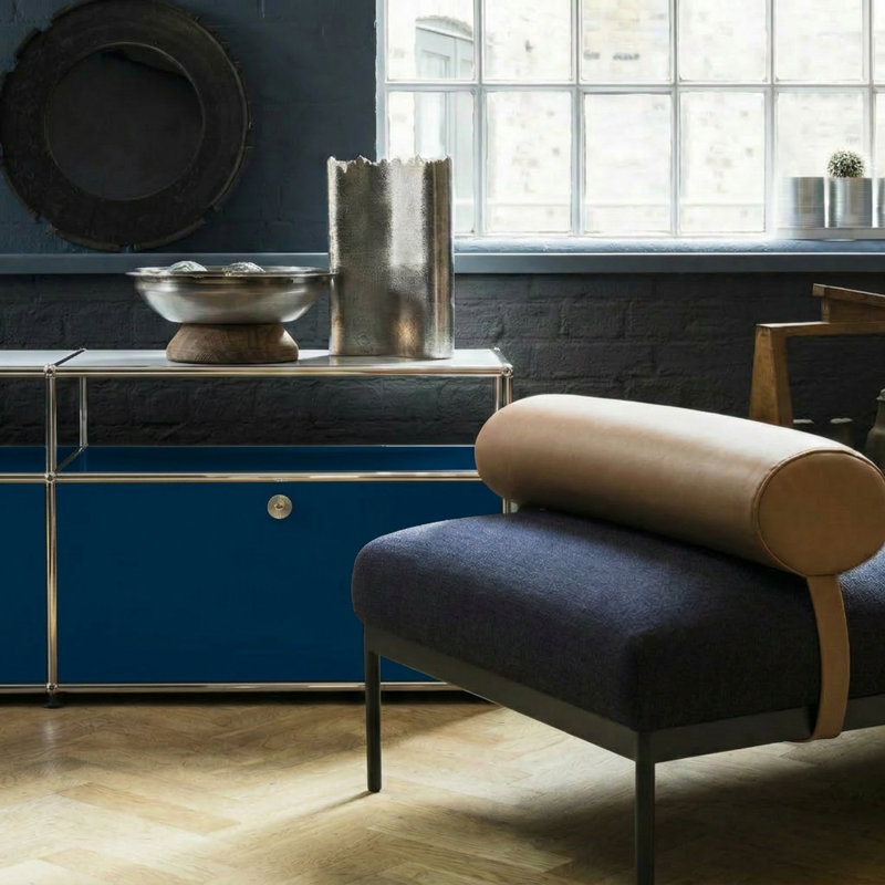 Armoires de bureau modulaires en métal avec tablettes réglables, Marine