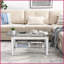Table basse de salon rectangulaire avec pieds en miroir argentés, rangement à 2 niveaux Surface en verre facile à nettoyer