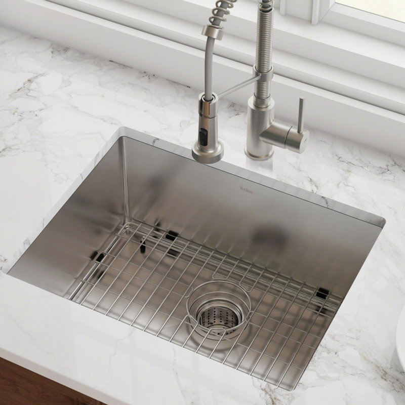 23-Inch Stainless Steel Single Bowl Undermount Kitchen Sink with Garbage Disposal