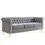 Canapé en velours 84,65 po pour salon gris clair-1551885946