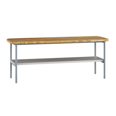 Luitpold Upholstered Bench with Shelves
