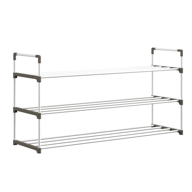 SR1001 Shoe Rack - 3-Tier Shoe Organizer for Closet, Bathroom, Entryway - Shelf Holds 15 Pairs Sneakers, Heels, Boots by Home-Complete