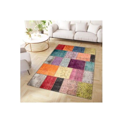 Tapis décoratif multicolore Patchwork Look