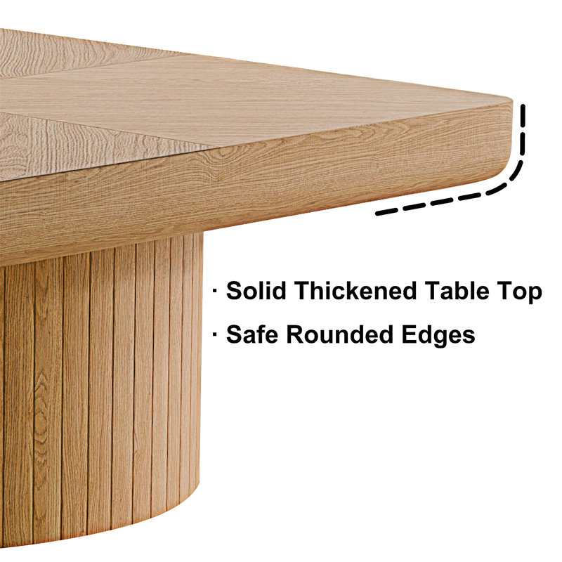 Table basse carrée en bois, Bois naturel