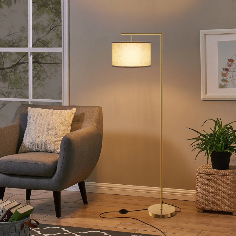 Lampe sur pied traditionnelle 60,6 po Calaver, Or
