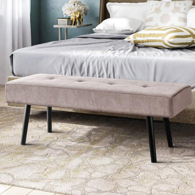 Banc rembourré 39,4 po Velours côtelé