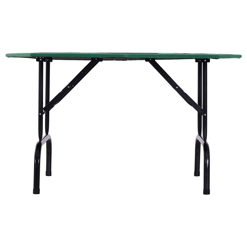 8-Player Green Folding Poker Table with Felt Surface