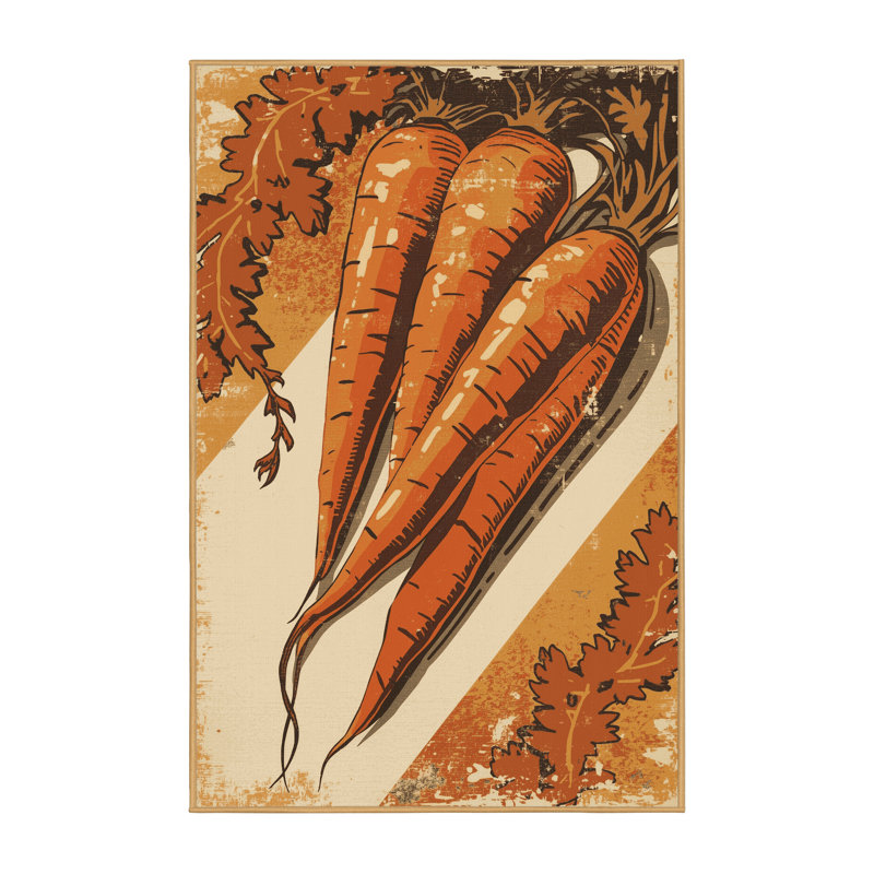 Machine Washable Tomohon Carrot Rustic Rug in Brown – LightBrown Binding, 8x10