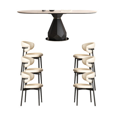 6 - Person Pedestal Dining Set