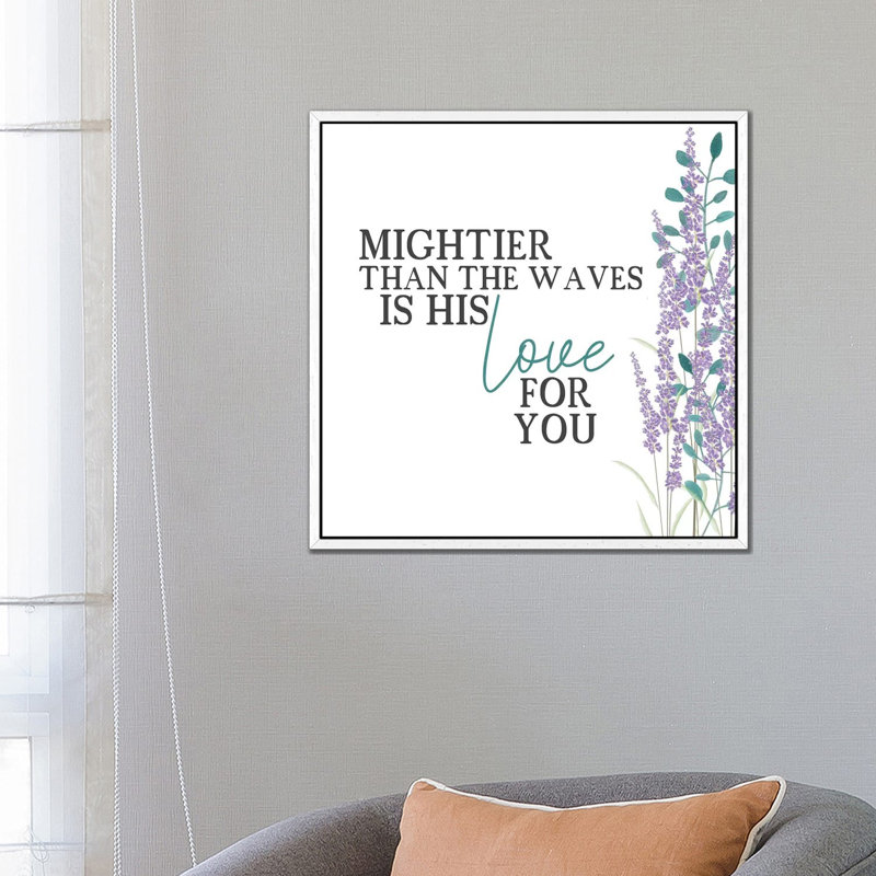 His Love Floral by Kimberly Allen - Print on Canvas, 66.04cm H x 66.04cm W x 3.81cm D, White Framed
