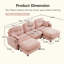 Canapé modulaire en U modulaire avec repose-pieds, tissu en chenille de qualité supérieure, avec 2 coussins décoratifs, dossier rembourré en mousse à haute densité, facile à installer, convient aux chambres à coucher, aux coins lecture-538506129