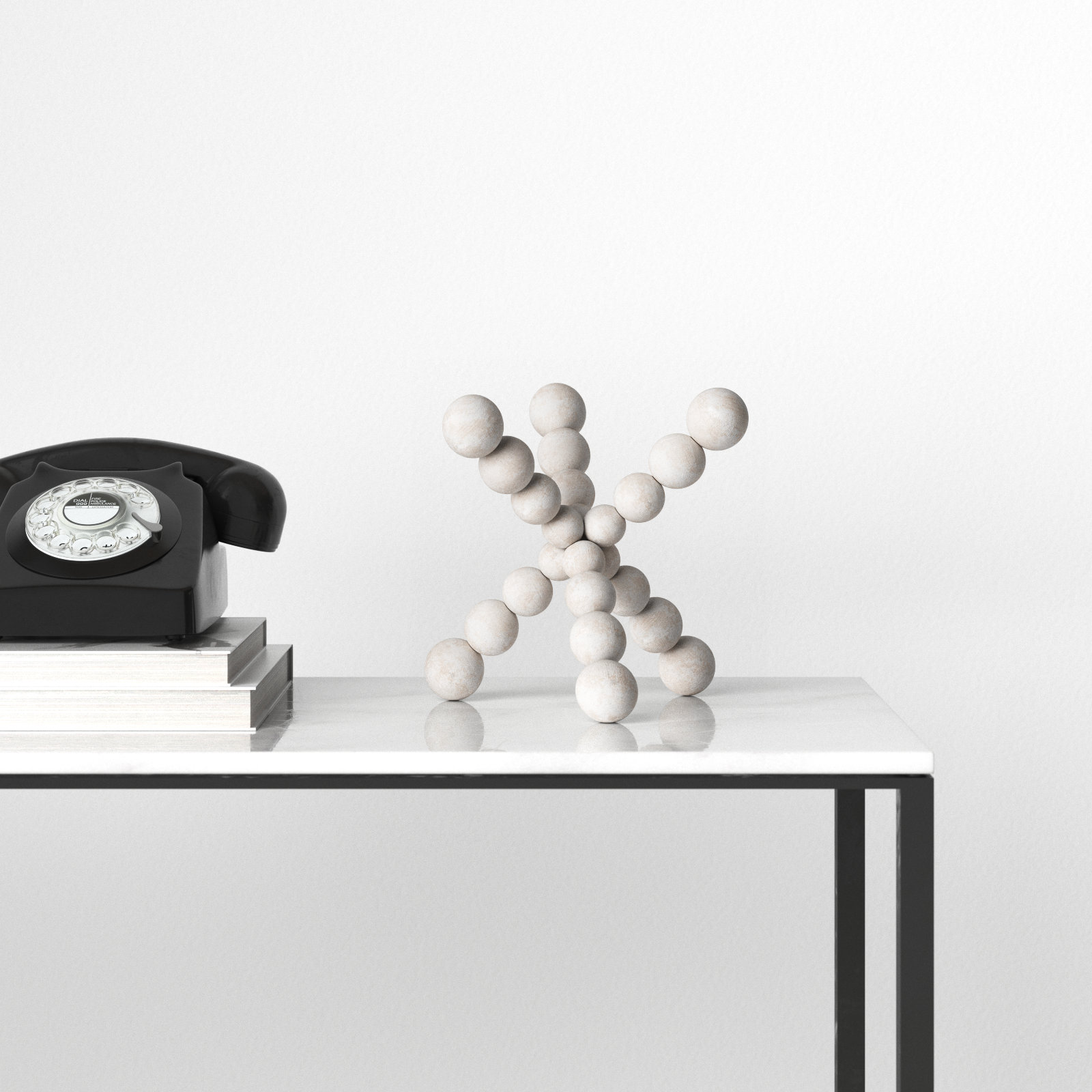 Page Abstract Figurines & Sculptures, 9" H x 9" W x 9" D, White