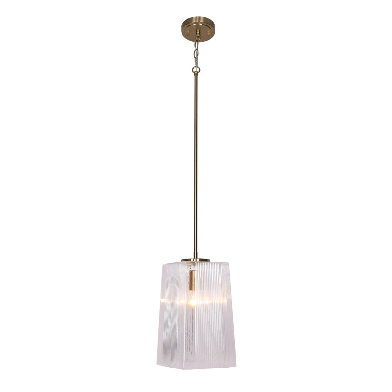 Luminaire suspendu géométrique à 1 lumière Donanen, Or brossé