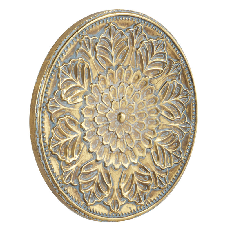 Plate Gold Wall Decor with Embossed Details
