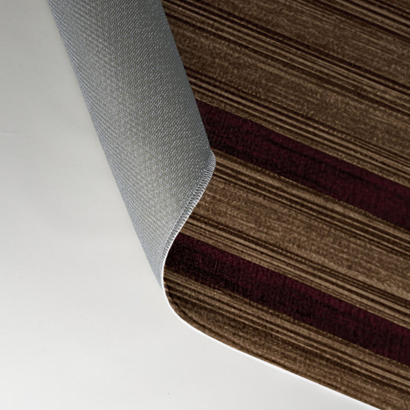 Tapis intérieur / extérieur brun HorizontalStripes, Rectangle 9 pi x 12 pi