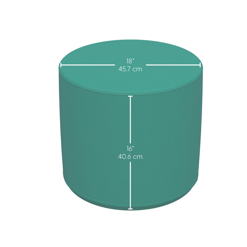 SoftScape Round Ottoman, Blue/Seafoam