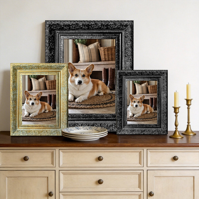 Cadre photo sophistiqué 5 pièces x 7 po 1PC noir pour décoration de chambre à coucher, L 5 po x H 7 po, 1, Noir